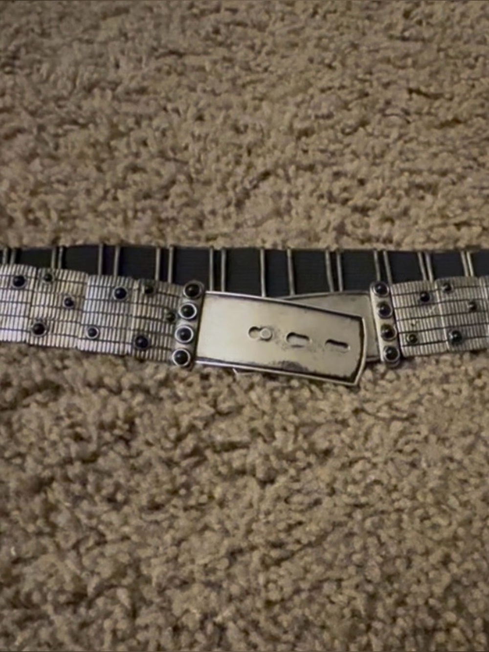 Studded Stretch Hip Belt in Silver